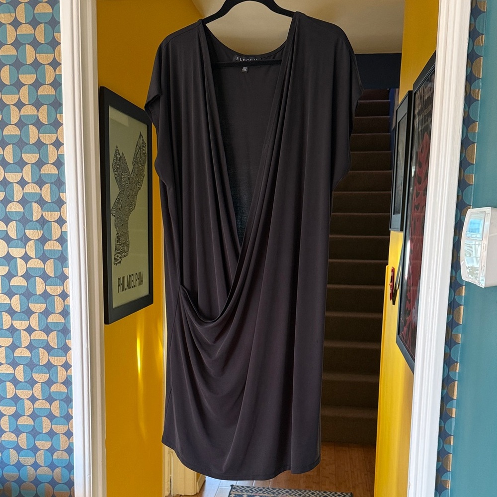 Eloquii Charcoal Wrap Dress - 14/16